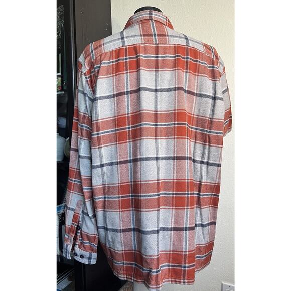 Patagonia Organic Cotton Plaid Soft Flannel Button Up Shirt Men XL Pumpkin - Picture 8 of 16